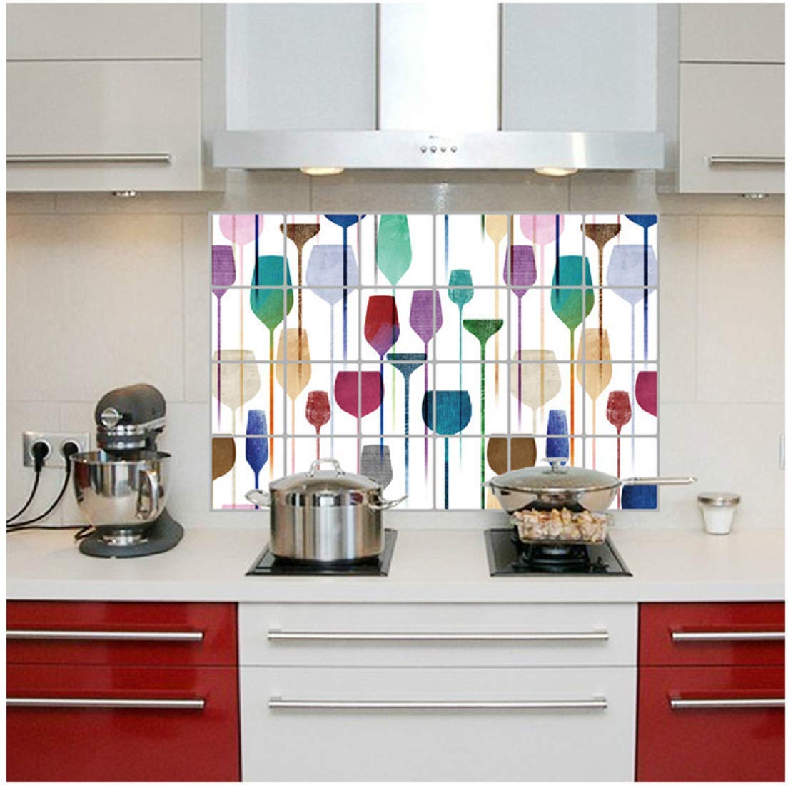 Kitchen Oil Proof Wall Sticker Heat Resistant Waterproof Self Adhesive Backsplash Cover for Kitchen Wall Protection
