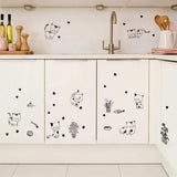 77 x 56 cm Beautiful Cats Kitchen Decoration Cartoon Black Cat Wall Sticker DIY PVC Vinyl Decorative for Walls Art Wall Stikers size 30x60 sk36005