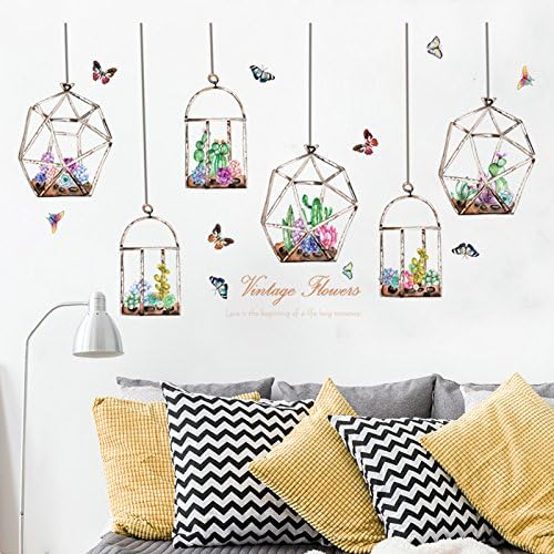 WALLPAPER STICKER 50X70 SK7174 VINTAGE CACTUS FLOWER MOTIF size 50x70 sk7174