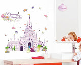 Cartoon Castle Wall Decal Home Sticker Paper Removable Living Room Bedroom Art Picture DIY Mural Girls Boys Kids Nursery Baby Playroom Decoration  size 60x90  df5079
