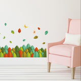 Amazon Brand - Solimo Wall Sticker for Living Room (Leafy Fence, Ideal size 50x70 xls7148