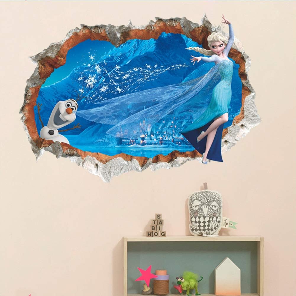 Frozen Cartoon Character Wall Sticker Diy Wall Paper Children's bedroom Living Office Decoration Can Remove The Wall Poster Home Decor size 20x25 zy14173