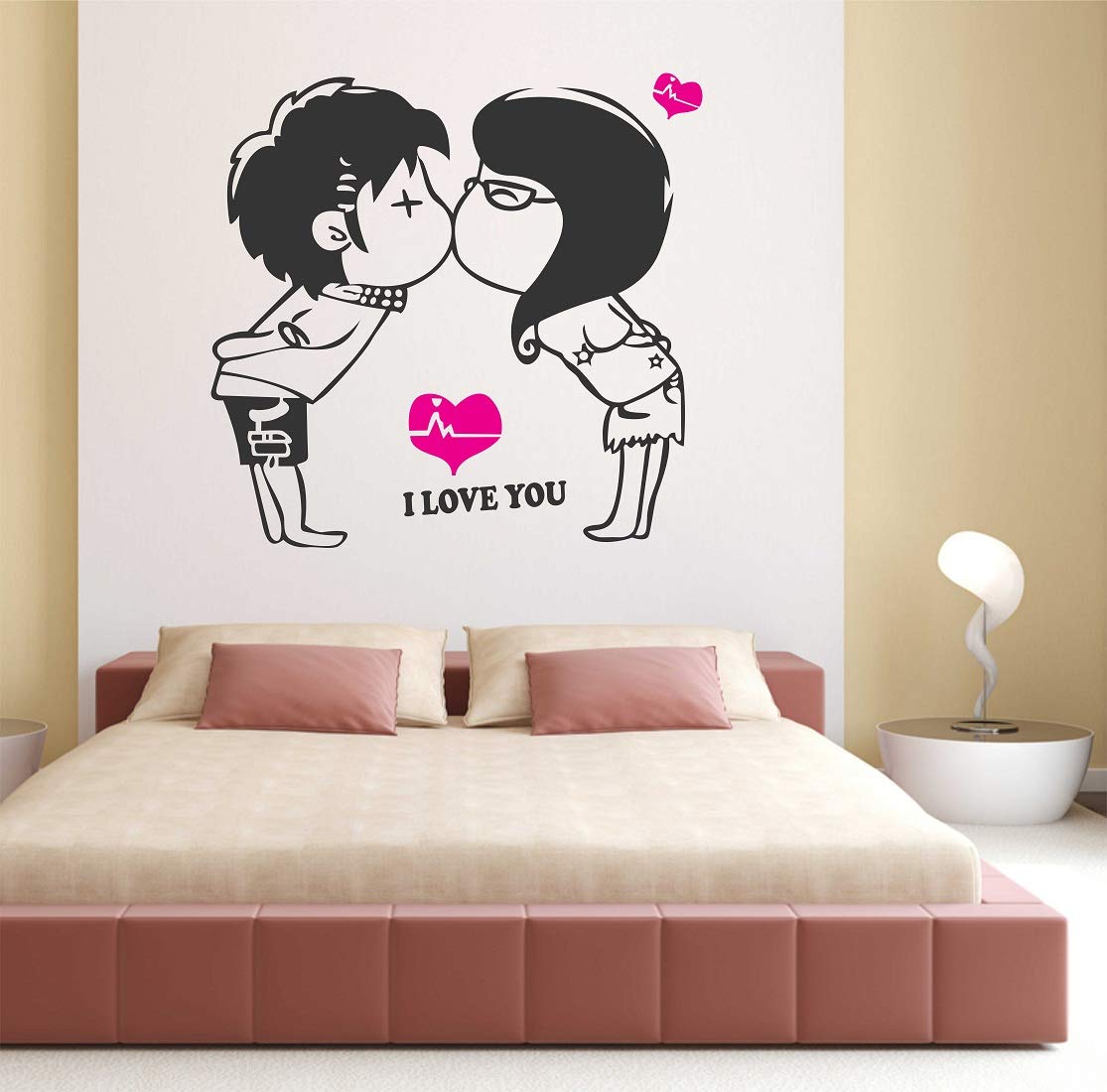 Littéraire Stickers Muraux Romantique Chambre Baiser Fond Stickers Muraux Salon Stickers Muraux size 45x60 ay899