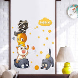 Cartoon Animals Wall Stickers DIY Children Mural Decals for Kids Rooms Baby Bedroom Wardrobe Door Decoration (Hello) size 60x90  xh9314