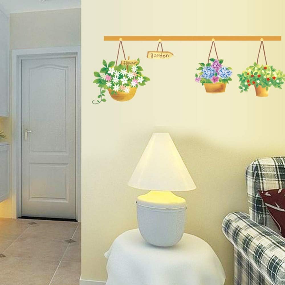 Wall Stickers Corridor Living Room Bedroom Background Wall Decoration Potted Flower Basket Flower Plant size 45x60 ay620