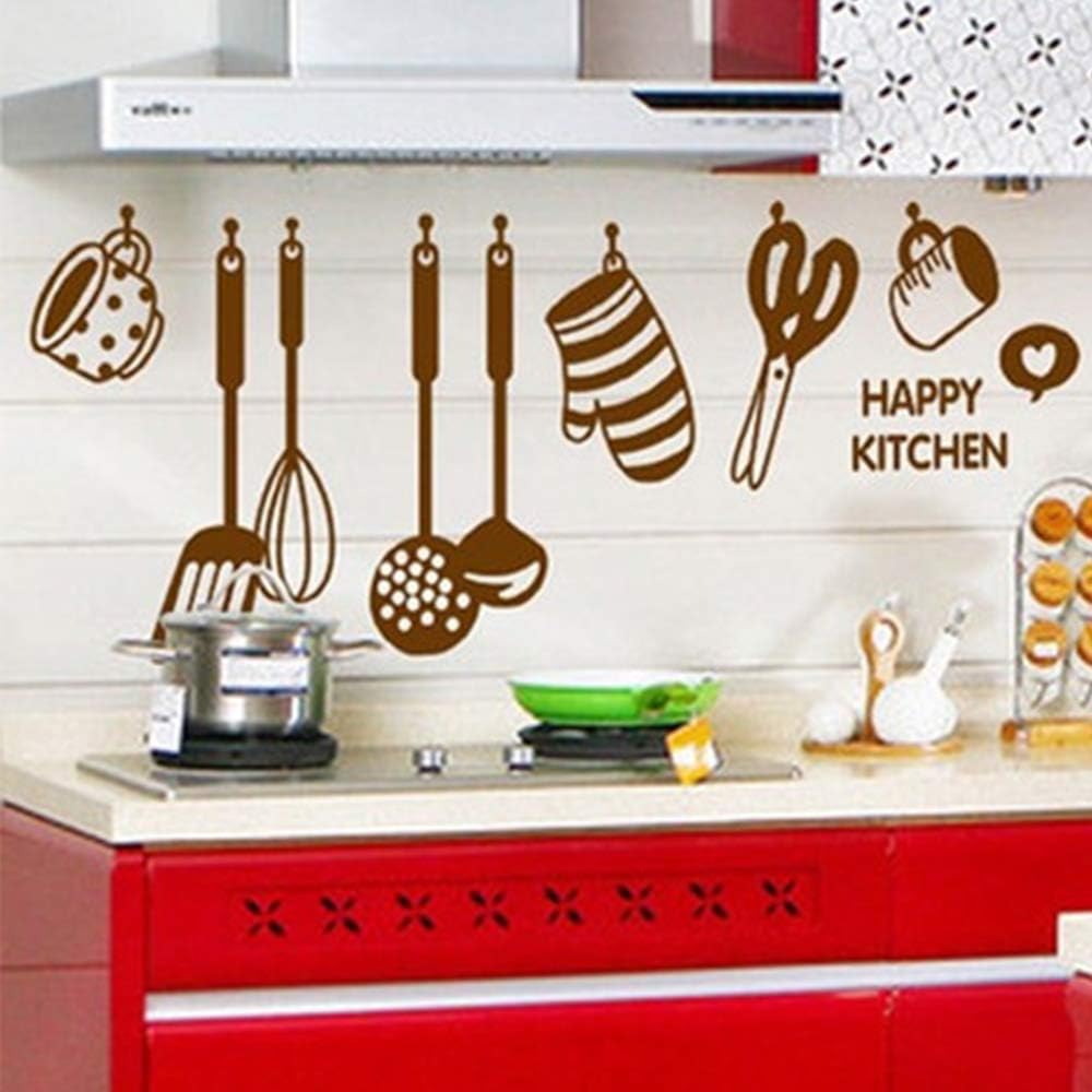 Cooking Wall Stickers Removable Kitchen & Dining RoomN DIY Wall Decal Kitchen Rules Art Home Mural Décor Vinyl Wall Art Inspirational Quotes Decorations size 45x60 ay6017a
