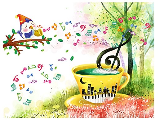 Jaamso Royals CM Music Bird Cartoon Wall Sticker size 50x70 ay645