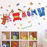 Pegatinas de pared perchero jardín de infantes aula dormitorio de dibujos animados sofá fondo pared decoración de la habitación de los niños abc1063