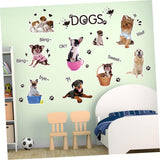 Xh1003c Asakkura Removable Stickers 2pcs Wall Removable Animal Wallpaper Home for Cartoon Paste Sticker Decals Decoration Kids Nursery Living Dog Decor Room Kids Wall Decals