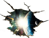 Xl8307 Home Find 3D Broken Wall Sticker Space Universe Star Boy Room Science Fiction Ornament Black Hole Vortex Star Sky Sticker Floor /tile Stickers