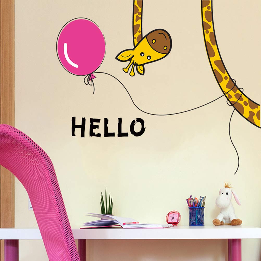 Artibetter Cartoon Giraffe Sticker Removable Wall Decals for Refrigerator Door Cupboard Bedroom size 30x60 xh3214