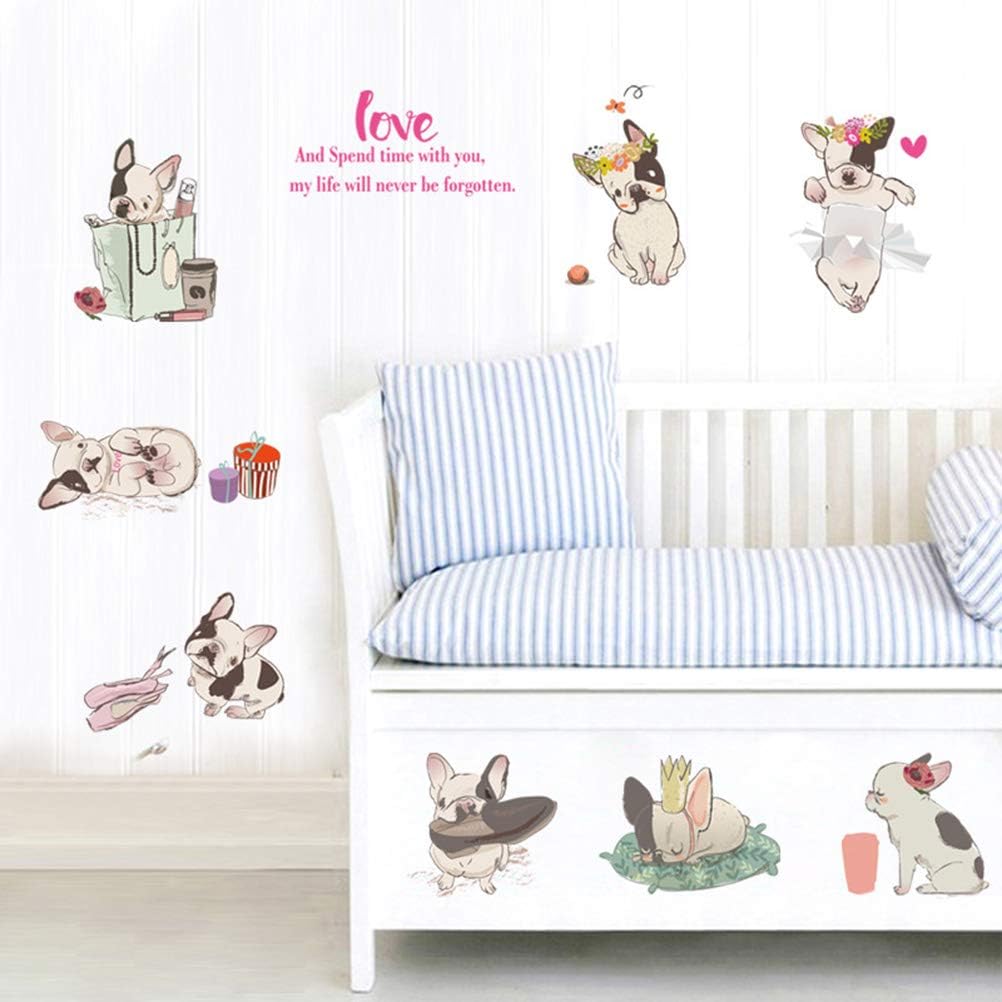 VOSAREA French Bulldog Dog Wall Sticker for Living Room Nursery TV Background size 50x70 sk7091