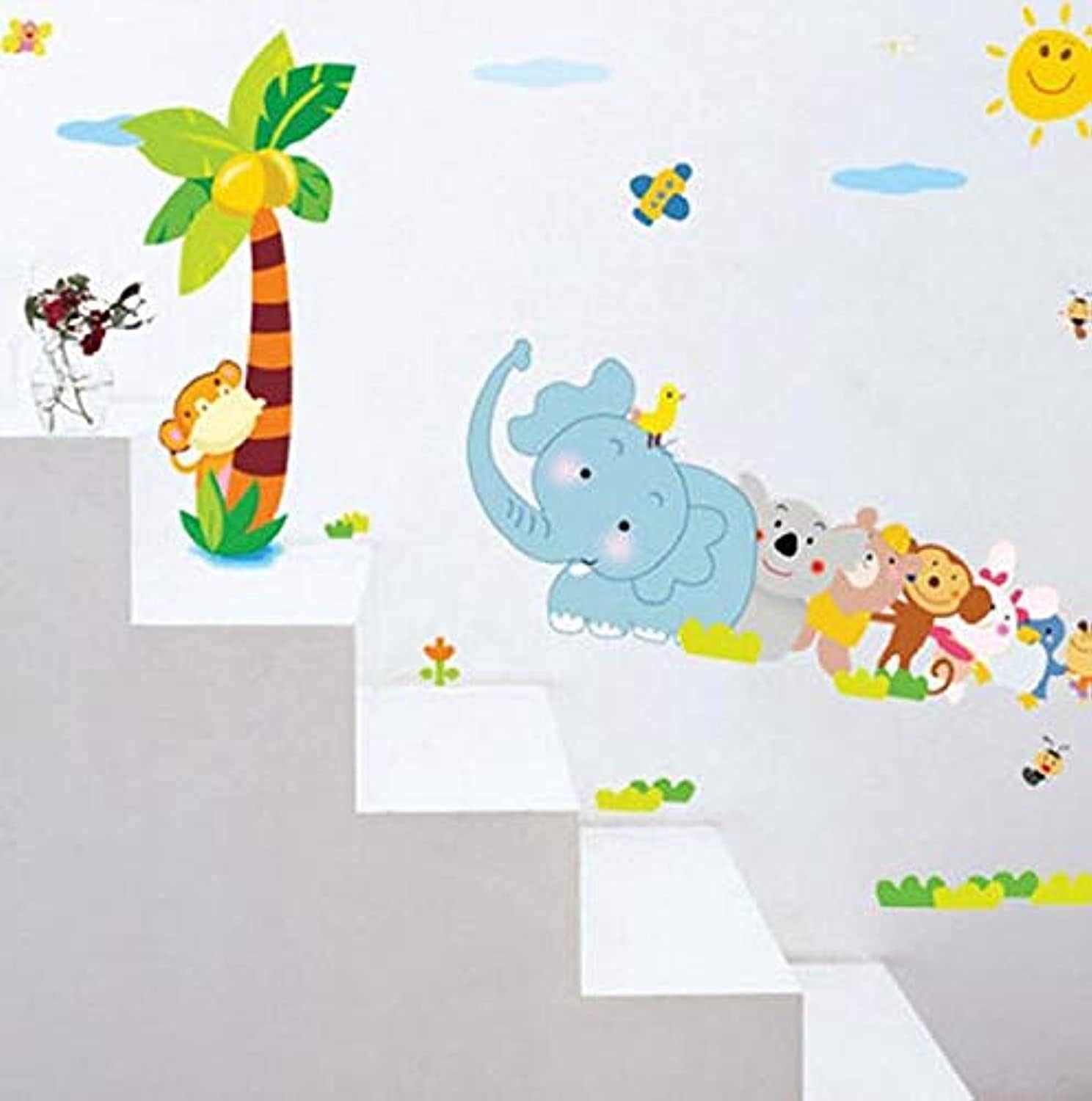 Baby monkey elephant wall decal for kids AY7261
