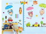 docooler Cartoon Cute Parachute Height Scale Measurement DIY Wall Wallpaper Stickers Art Decor Mural Kid's Child Room Decal size (70x50cm) xy8101