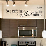 FlyWallD The Kitchen is The Heart of The Home Wall Decal Quotes Kitchen Signs Decor Kitchen Wall Stikcers Vinyl Art Saying  size 15x60 nc1030
