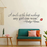https://brunei.desertcart.com/products/51512188-zooarts-smile-best-make-up-beauty-girls-quote-wall-decal size 25x60 dz002