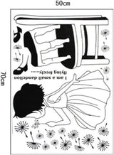 Xys8045 Creative Wall Stickers Removable Wall Decals Home Decor PVC Art Mural Baby Boys Girls Kids Bedroom Kitchen Room Decoration Wall Sticker (A Girl is Blowing Dandelion)