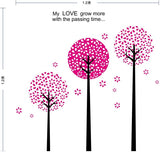Toprate(TM)Pink Pandora Tree,Quote My love grow more with the passing time,Wallpaper Wall Sticker Decals PVC Vinly Removable DIY Wall Decal For Room Living Room size 50x70 dm570010