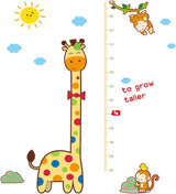 Children Growth Record Growth Chart Wall Measurement Height Chart Wall Sticker Height Measurement Chart Boys Girls Bedroom Nursery Decor Portable/Giraffe  size 60x90  nc1029