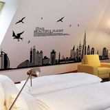 Dubai Buildings Wall Sticker Black Architectural Wall Paper PVC Removeable Wall Art Decor – Online Shopping Pakistan, Nail Art in Pakistan, Wall Stickers