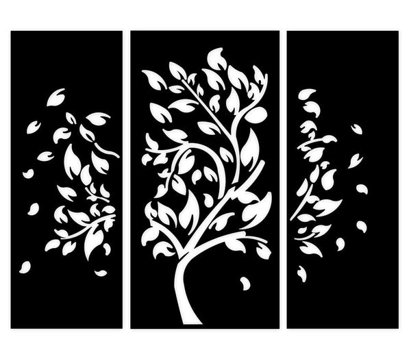 Set of 3 Panels Tree of Knowledge and Wisdom Interior Design Wall sticker