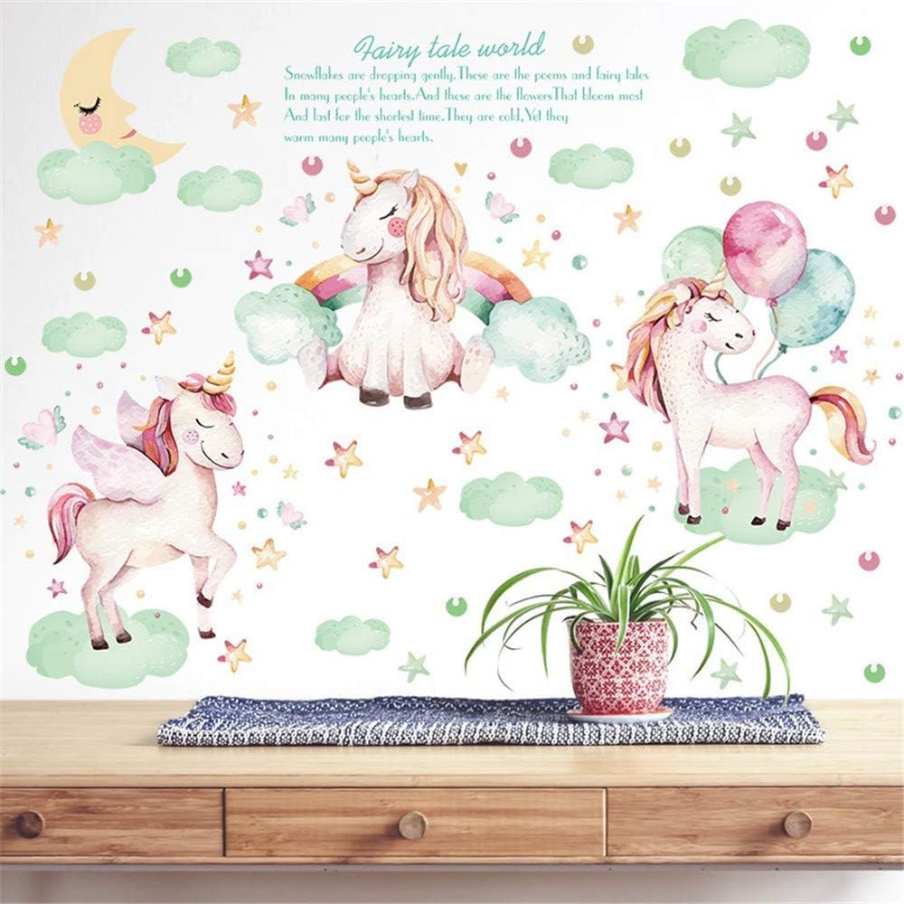 Decorazione Principessa Sognante Unicorno Camera Dei Bambini Ragazza Camera da Letto Adesivi Murali Caldi Sul Comodino size 50x70 sk7163