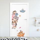 Living room bedroom room door wall decoration self-adhesive creative personality Nordic cute animal wall stickers wall stickers size 60x90  sk9347 kids Sticker