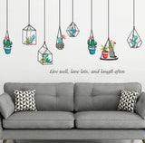 HM92013 weii  Stickers Decor Living Room Succulent Sticker Removable Vinyl ArtMural Decals