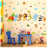 Xl8281 Animal Pull Radish Pattern Cartoon Wall Stickers Living Room Bedroom Bedside Kindergarten Classroom Children Room