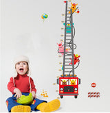 MJ8020 Fire Truck Wall Sticker Removable Height Sticker Cartoon Wall Decals Home Decor for Kids Room