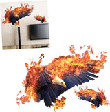Mikikit Eagle Flame Wall Sticker Removable Mural Decal Eagle Wall Decor for Boys and Girls Bedroom Living Room size 50x70 sk7124