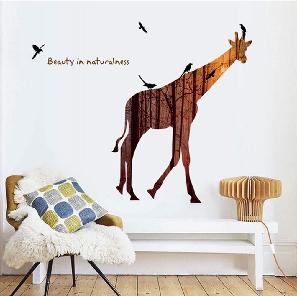 YOSICIL Wall Sticker Giraffe Elk Personality Pretty Cute Decoration Shop Room Simple Room Modern Waterproof (Yoshiki) size 60x90 hm92001ab