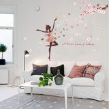 DIY Butterfly Wall Sticker Fairy Flower Girl Wall Decal Vinyl DIY Wall Art Mural Sticker for Kids Room Bedroom Living Room Decoration (Butterflies Girl) size 60x90 hm92005