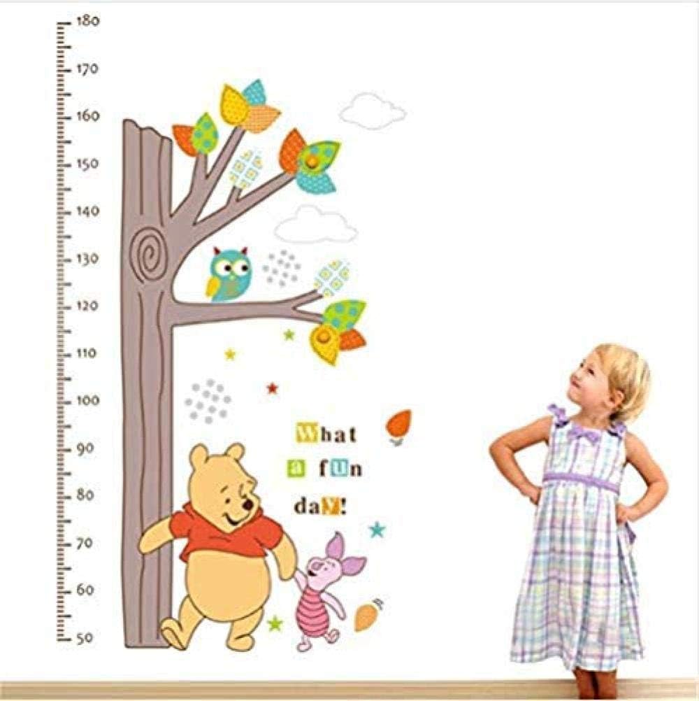 Child Height Measurement Growth Chart Tree Winnie the Pooh Owl Wall Sticker Living Room Kids Bedroom Home Decor Wall Stickers
