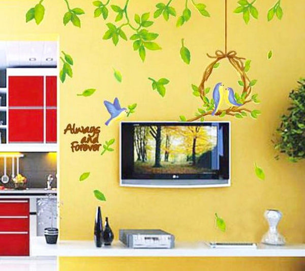Decals Design 'Always and Forever Birds Nest and Leaves' Wall Sticker DM570012