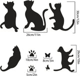 5 Pcs Black Cat Stickers Paw Patrol Party Wall Decal Butterfly Wall Decor, Removable Art Vinyl Door Decal Wallpaper for Family Bedroom Living Room Home Decorations size  30x60cm Nc1041