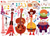 2 Unidades Papel De Parede Adesivo De Parede Para Casa Decoração Musical Decalques De Móveis Cartaz De Música Cartazes De Música Adesivos De Música Pegajoso Quarto Infantil size 50x70 sk7120