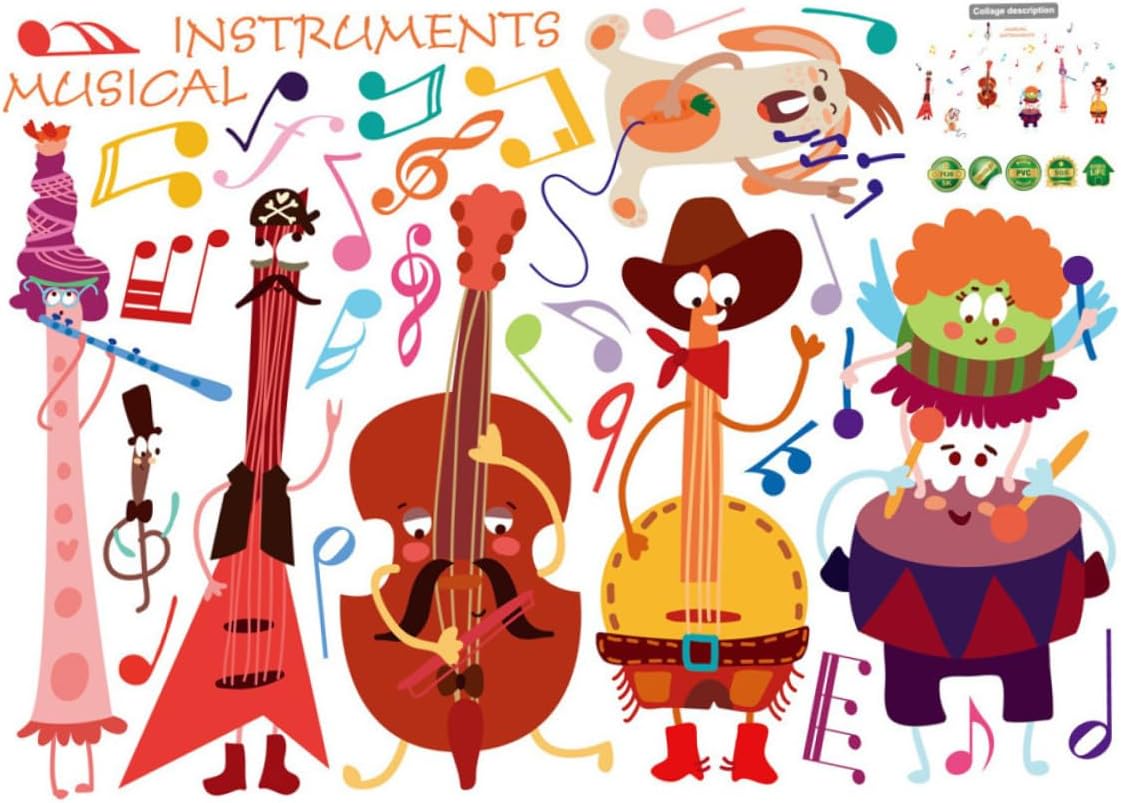 2 Unidades Papel De Parede Adesivo De Parede Para Casa Decoração Musical Decalques De Móveis Cartaz De Música Cartazes De Música Adesivos De Música Pegajoso Quarto Infantil size 50x70 sk7120