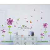 Wall Decal Love Flowers Butterflies English Letters Home Sticker Paper Removable Living Dinning Room Bedroom Art Picture Murals DIY Stick Girls Boys Kids Nursery Baby Decoration size 45x60 ay650b