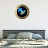 Wall Art Sticker Nautical Submarine Window Ocean World Jellyfish VC Wall Decal Wallpaper for Baby Kids Bedroom Living Room