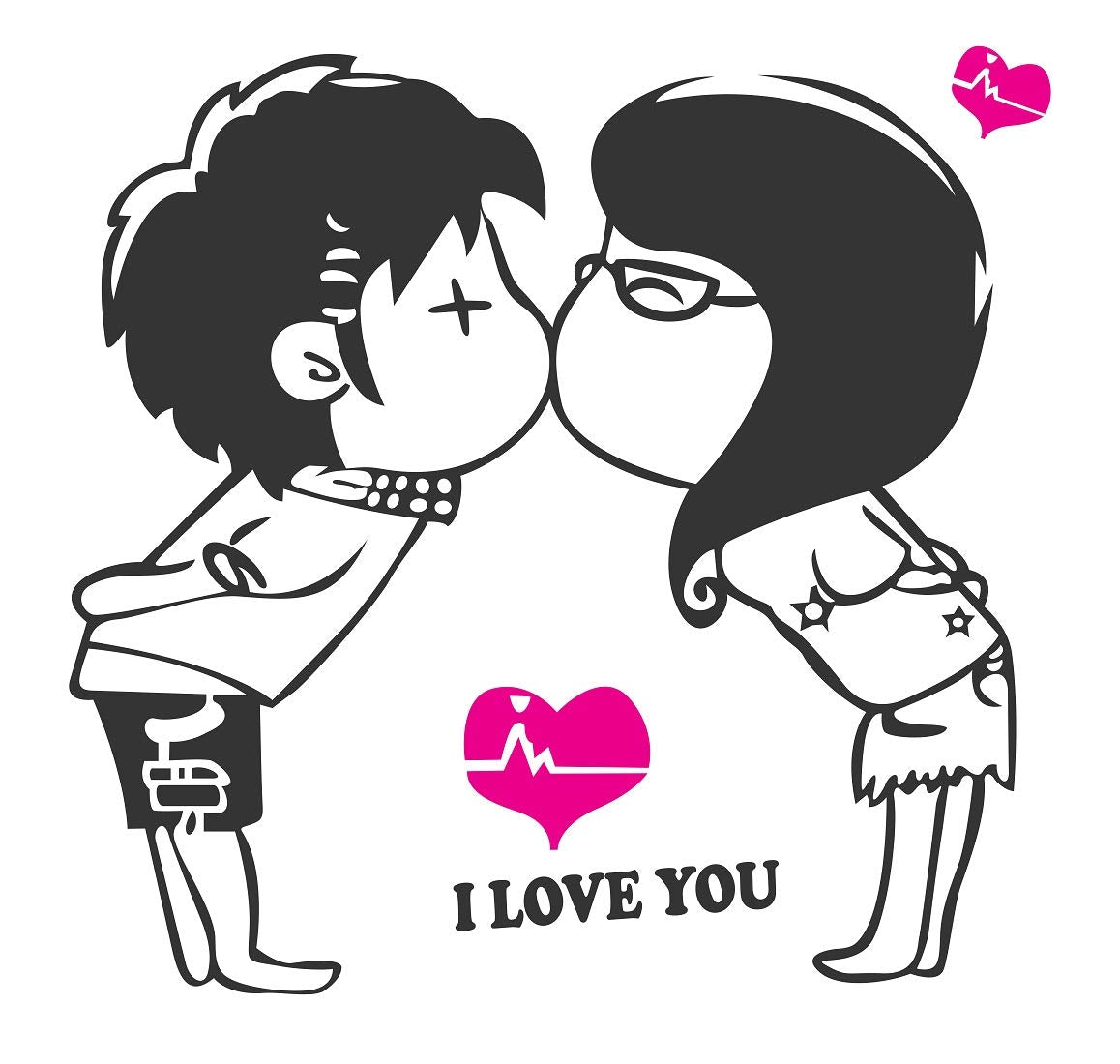 Littéraire Stickers Muraux Romantique Chambre Baiser Fond Stickers Muraux Salon Stickers Muraux size 45x60 ay899