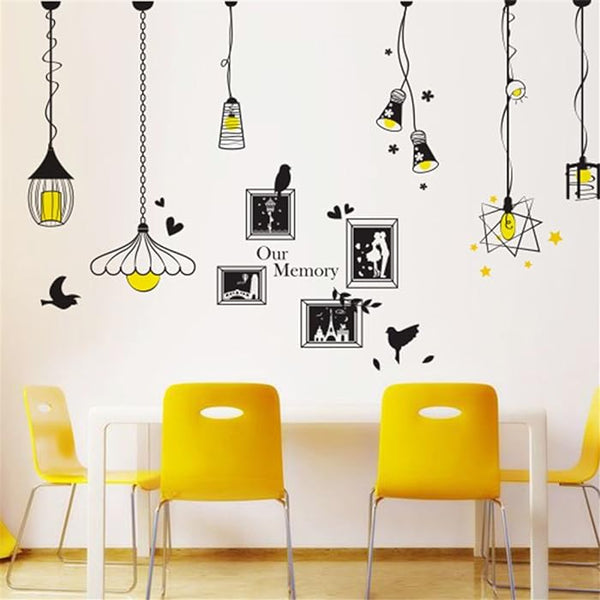 Modern creative wall stickers Living room Bedroom sofa restaurant background wall decoration stickers fashion creative wall stickers personalized wallpaper, pendant lamp photo Frame wall Xh5312c
