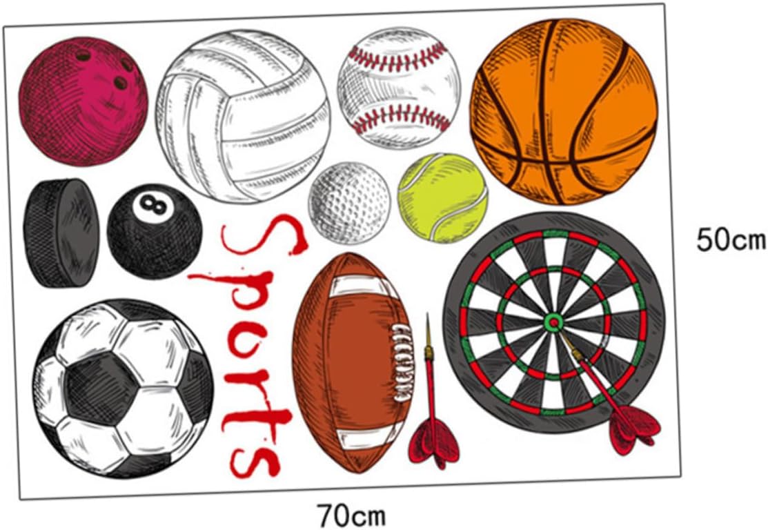 Sports Wall Stickers Football Rugby Basketball Decor Wall Decals for Home Decor size 50x70 sk7095