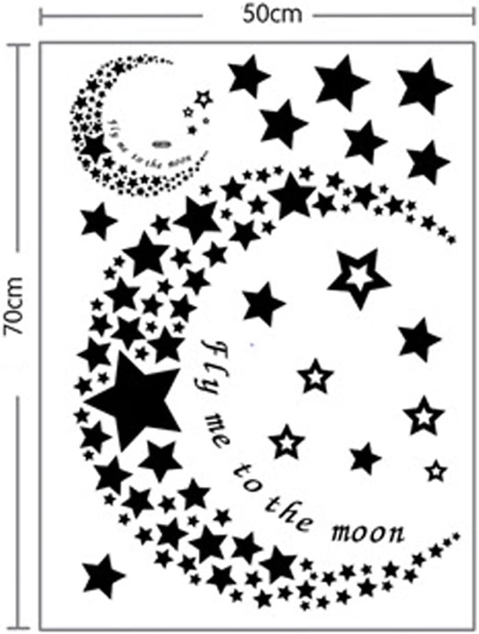 Gadgets Wrap Vinyl Moon and Stars Wall Pattern Moon DIY Star Wall Sticker size 50x70 xy6031