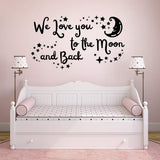 StickMe 'We Love You to The Moon and Back - Motivational Inspiration Quotes Wall Sticker size 60x90 df5202