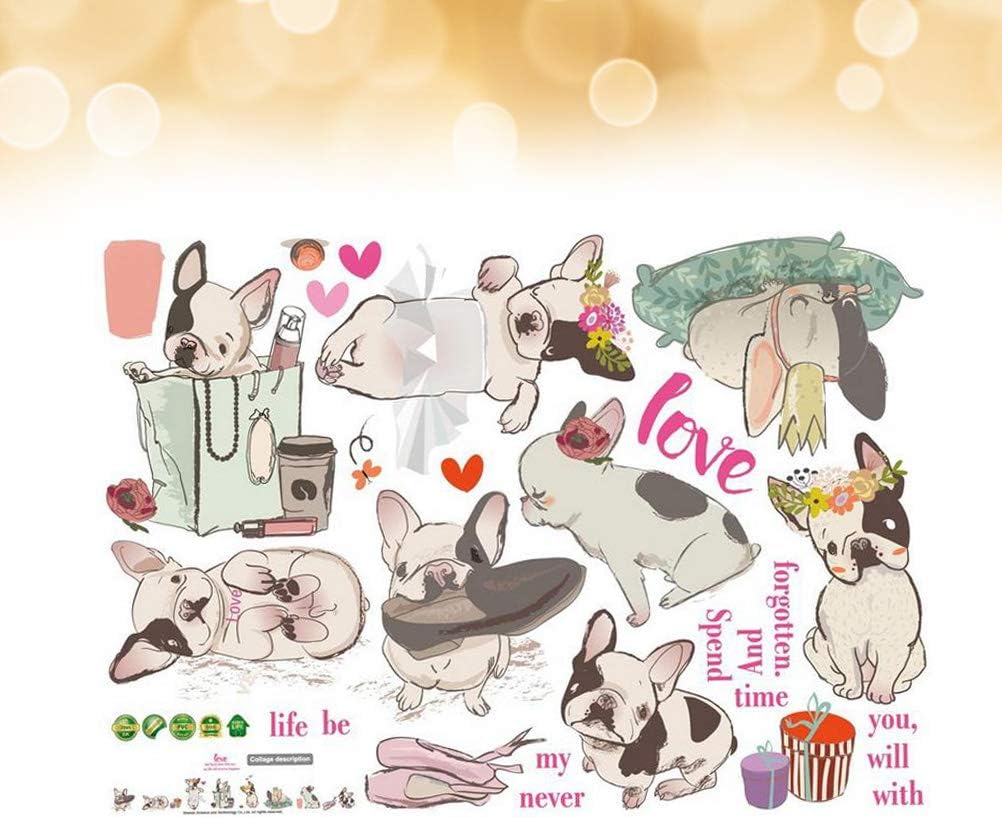 VOSAREA French Bulldog Dog Wall Sticker for Living Room Nursery TV Background size 50x70 sk7091