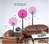 Toprate(TM)Pink Pandora Tree,Quote My love grow more with the passing time,Wallpaper Wall Sticker Decals PVC Vinly Removable DIY Wall Decal For Room Living Room size 50x70 dm570010