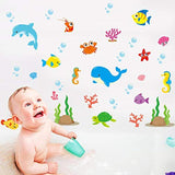 Wall Stickers Fish Marine Sticker for Power Switch Cute Wallpaper Kids Room Funny Sticker Decoration Waterproof Interior Sticker Suitcase Kitchen Electric Switch Decoration Removable Fish size 30x60  xp8027