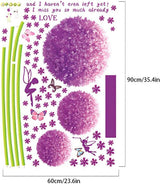 Wall Sticker Romantic Stickers Beautiful Purple Lion Art Mural Poster Self Assembly Removable Decoration size  45x60  lc620