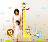 Cartoon Animals Growth Chart Wall Stickers Height Measurement Removable Wall Decals Home Decor Art Mural Baby Boys Girls Kids Bedroom Kitchen Room Decoration  size 60x90 xy1105